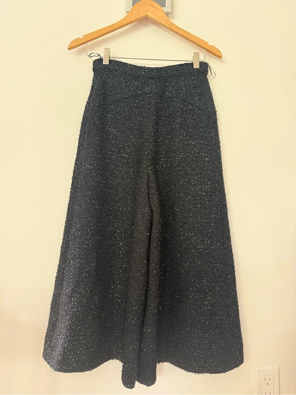 CHANEL Black Tweed Wide Leg Pants Culottes 2019 Runway